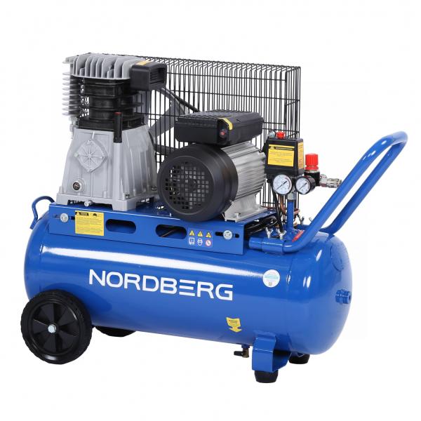 Компрессор поршневой с ременной передачей 220 В, ресивер 50 л, 446 л/мин NCE50/480