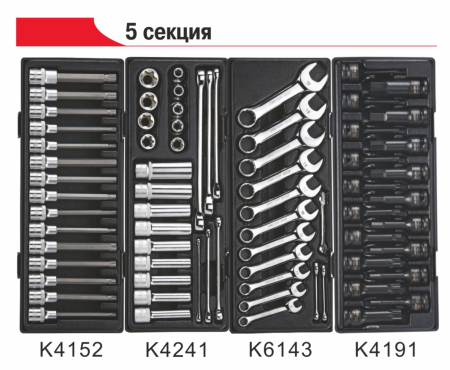 Тележка инструментальная 9 секций (JTC-3931) с набором инструментов 578 предметов JTC-3931+5639+578