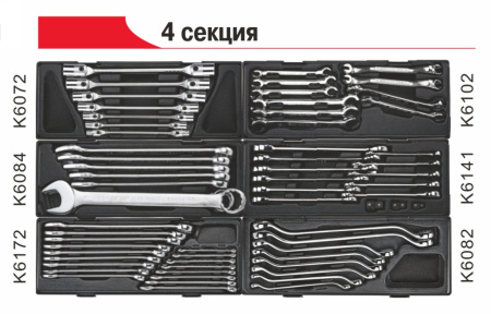Тележка инструментальная (JTC-5641) 8 секций с набором инструментов 496 предметов JTC-5641+496
