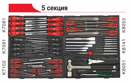 Тележка инструментальная (JTC-5641) 8 секций с набором инструментов 496 предметов JTC-5641+496